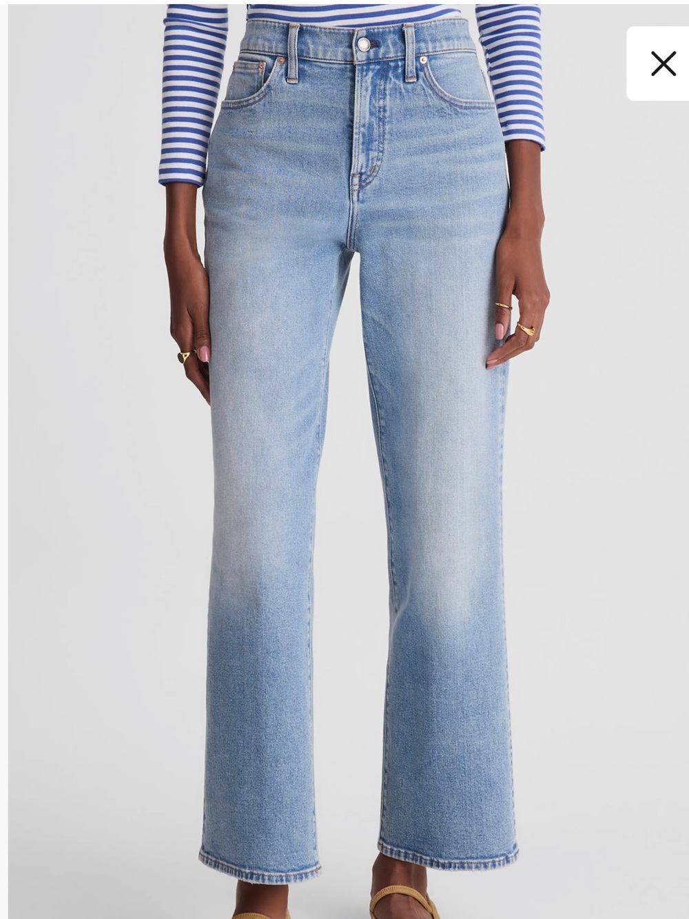 NEW Madewell The Curvy Perfect Vintage Wide-Leg Light Wash Crop Jean Size 26S